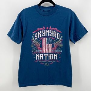 Lynyrd Skynyrd Nation T-Shirt Navy Blue Patriotic Southern M